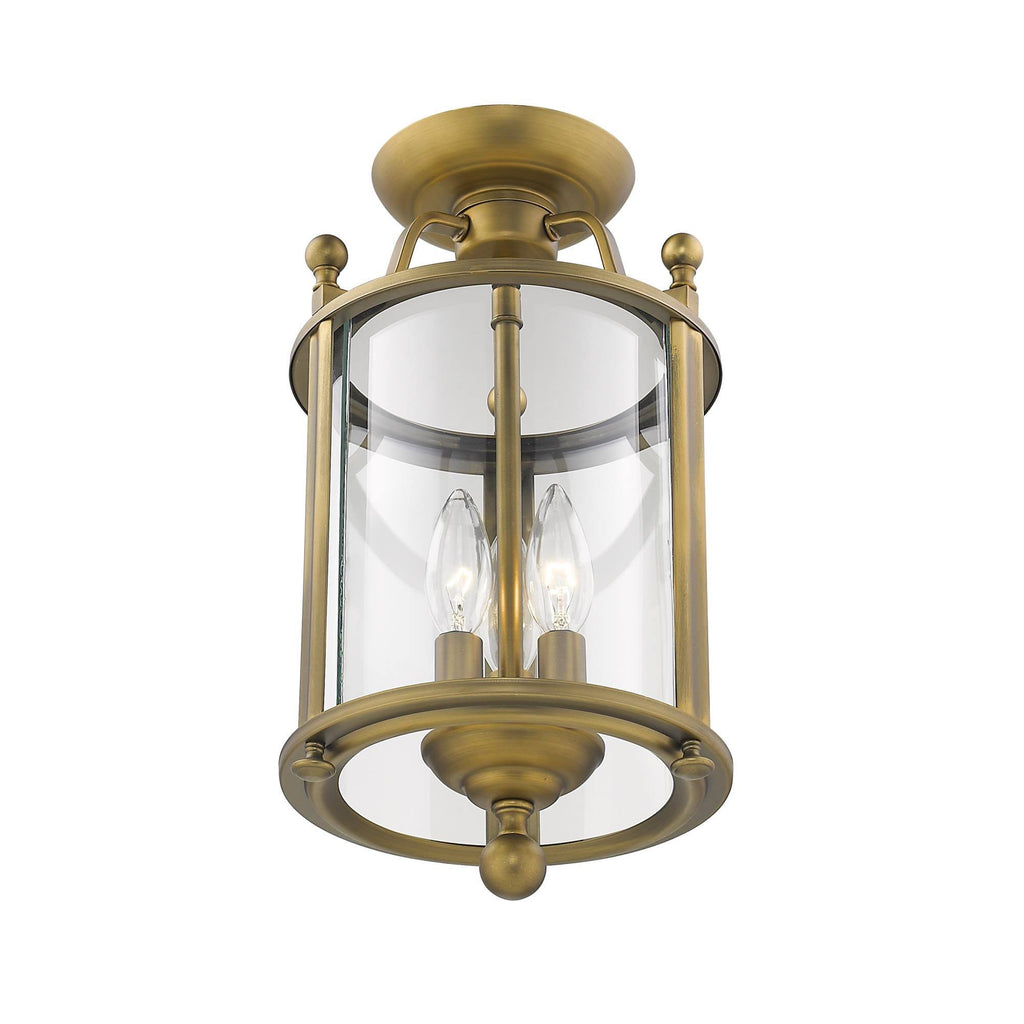 3 Light Semi-Flush Mount Heirloom Brass P203718