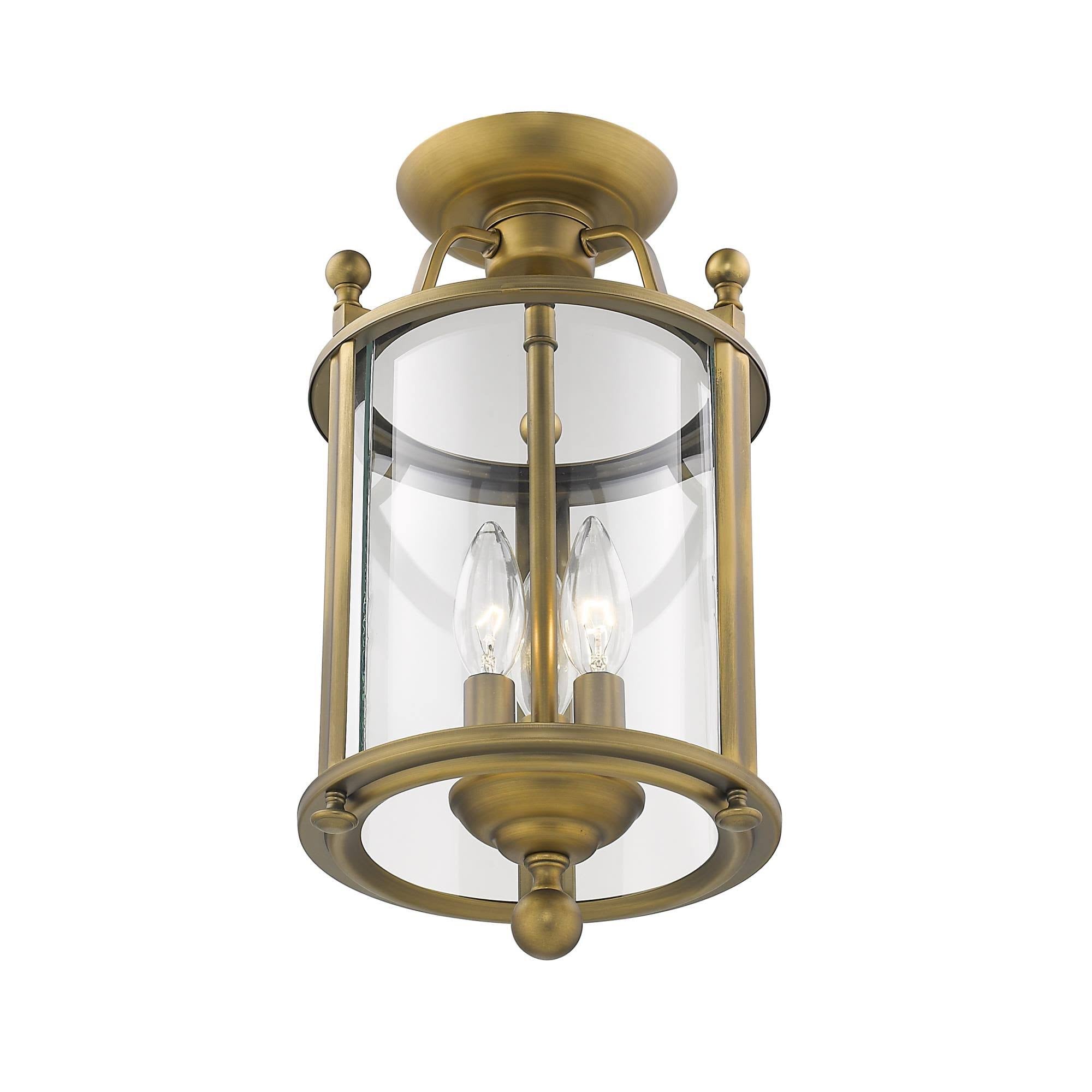 3 Light Semi-Flush Mount Heirloom Brass P203718