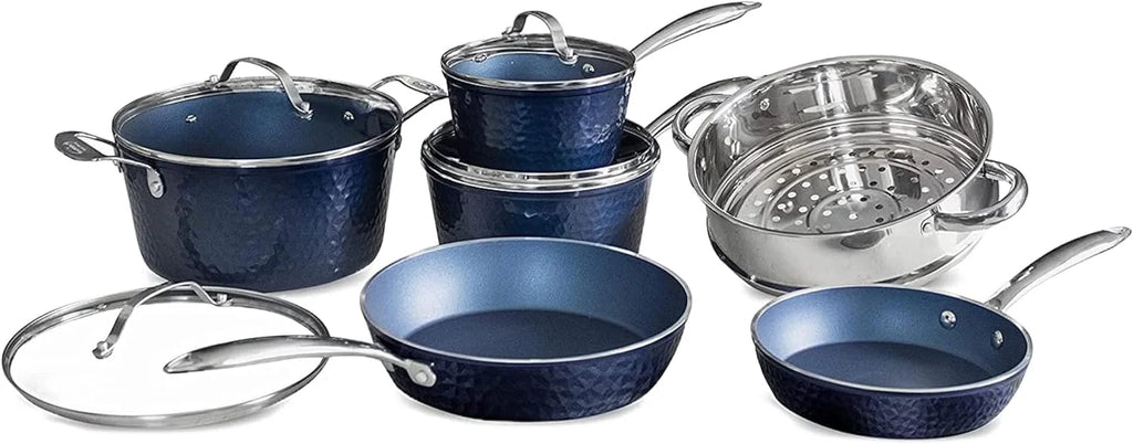 10 Piece Non-Stick Ceramic Cookware Set with Glass Lids A145