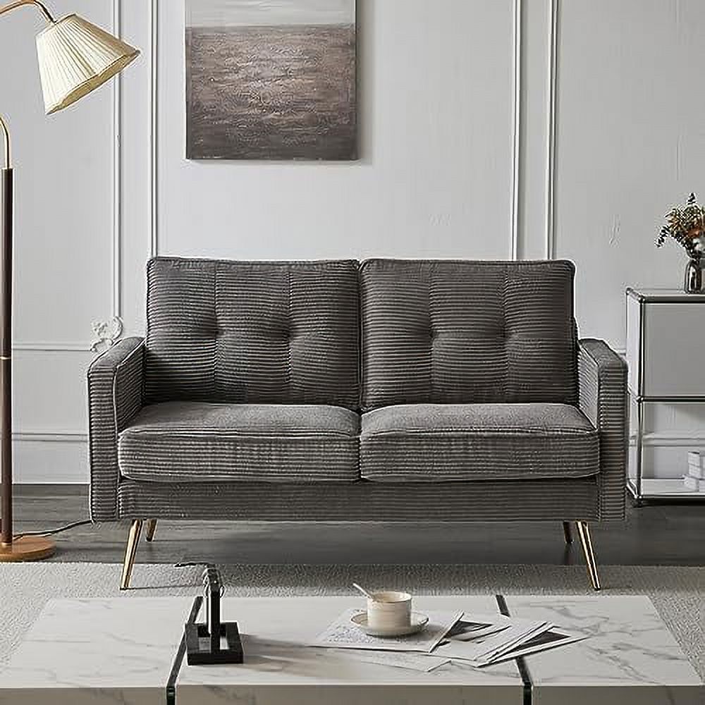 Beige Corduroy 2-Seater Loveseat Sofa A398