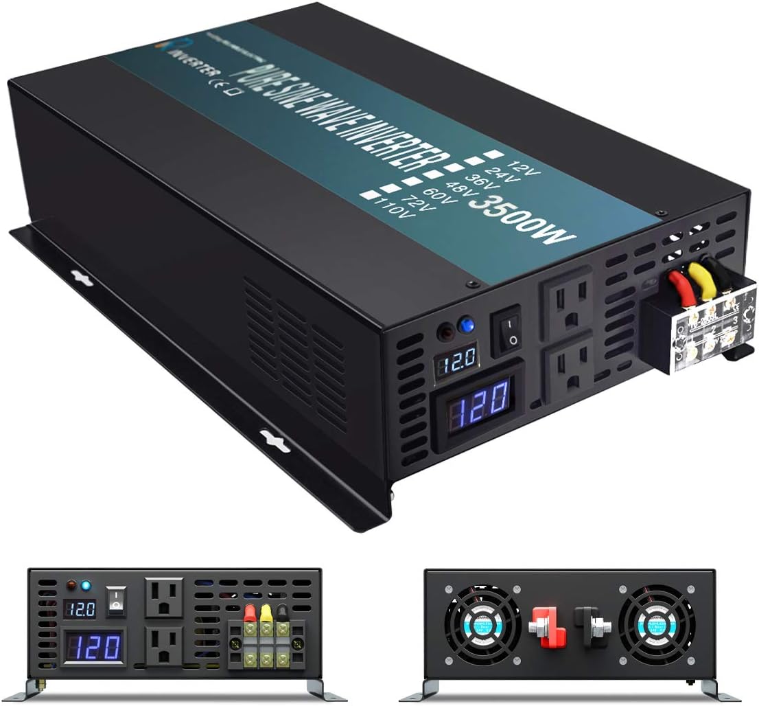 3500W 12V Black Power Inverter F755598