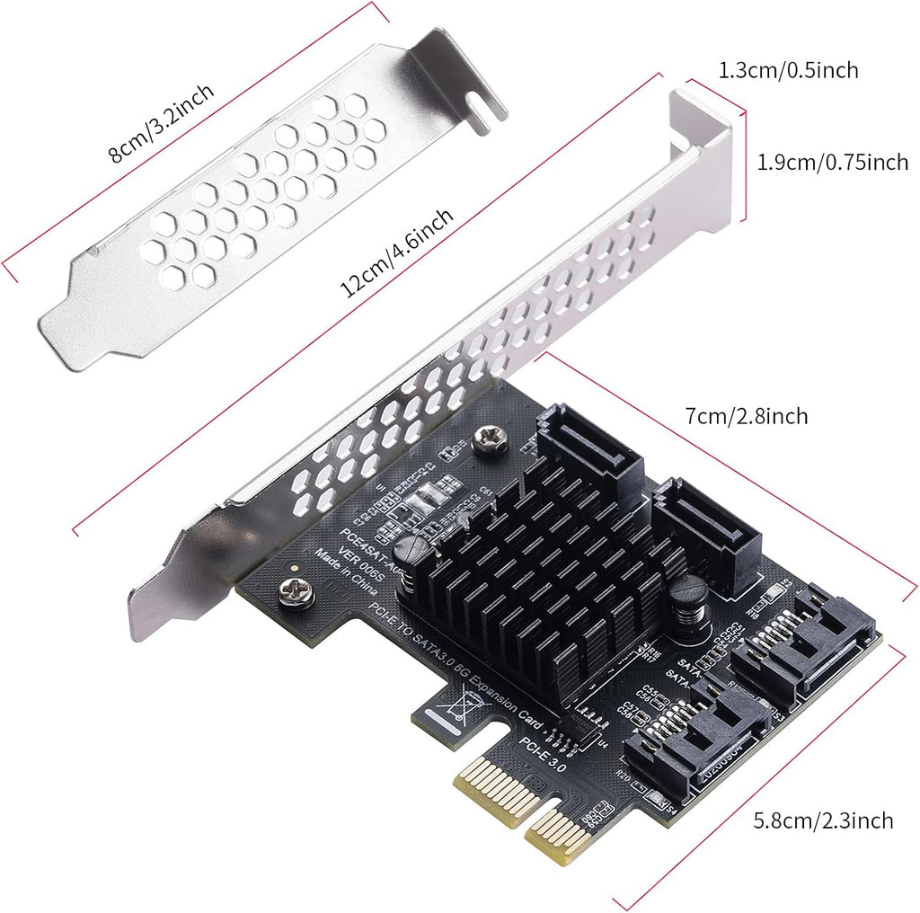 PCIe SATA Card 4 Port Expansion Card Adapter Converter Card G75491