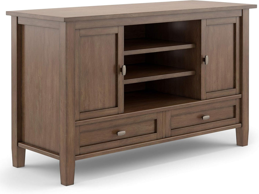 Rustic Natural Aged Brown Solid Wood TV Media Stand F506
