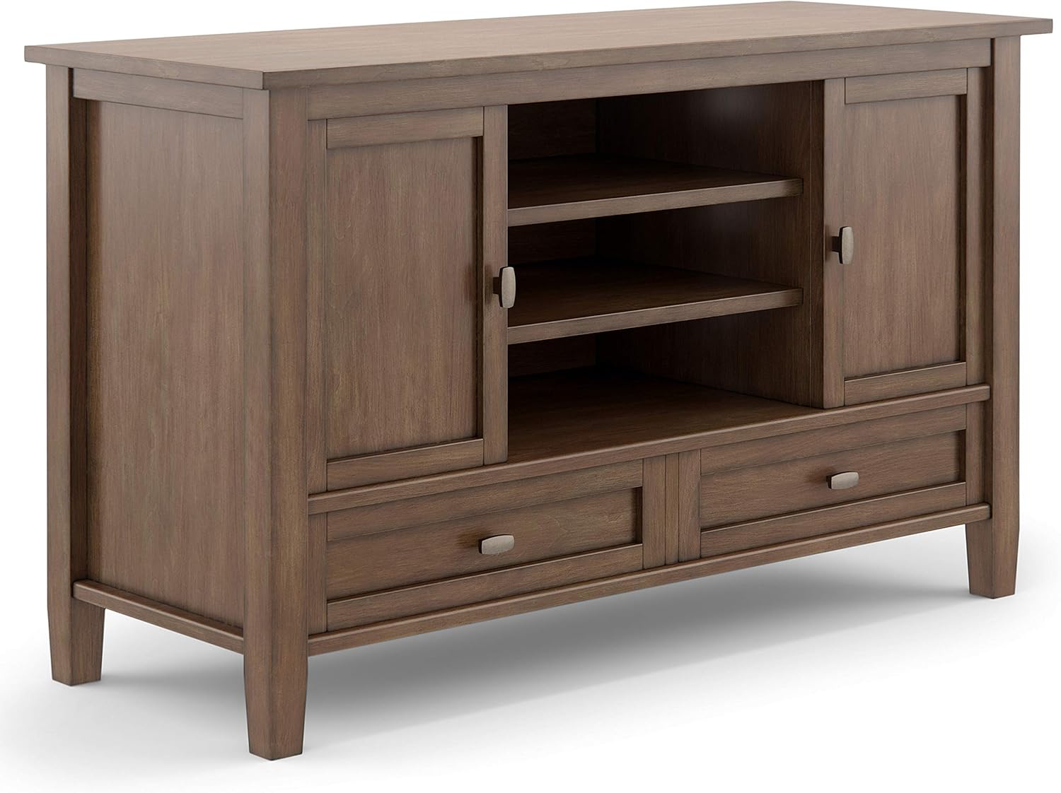 Rustic Natural Aged Brown Solid Wood TV Media Stand F506