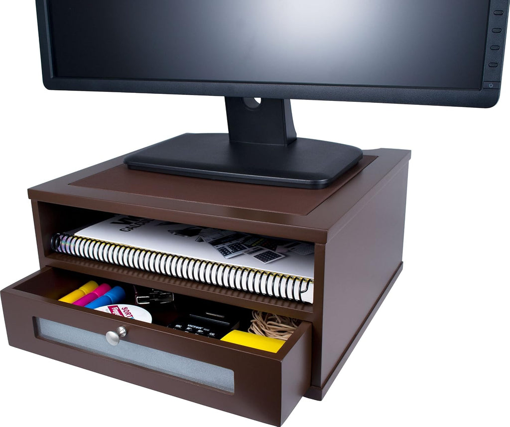 Black Wood Monitor Stand Y4013