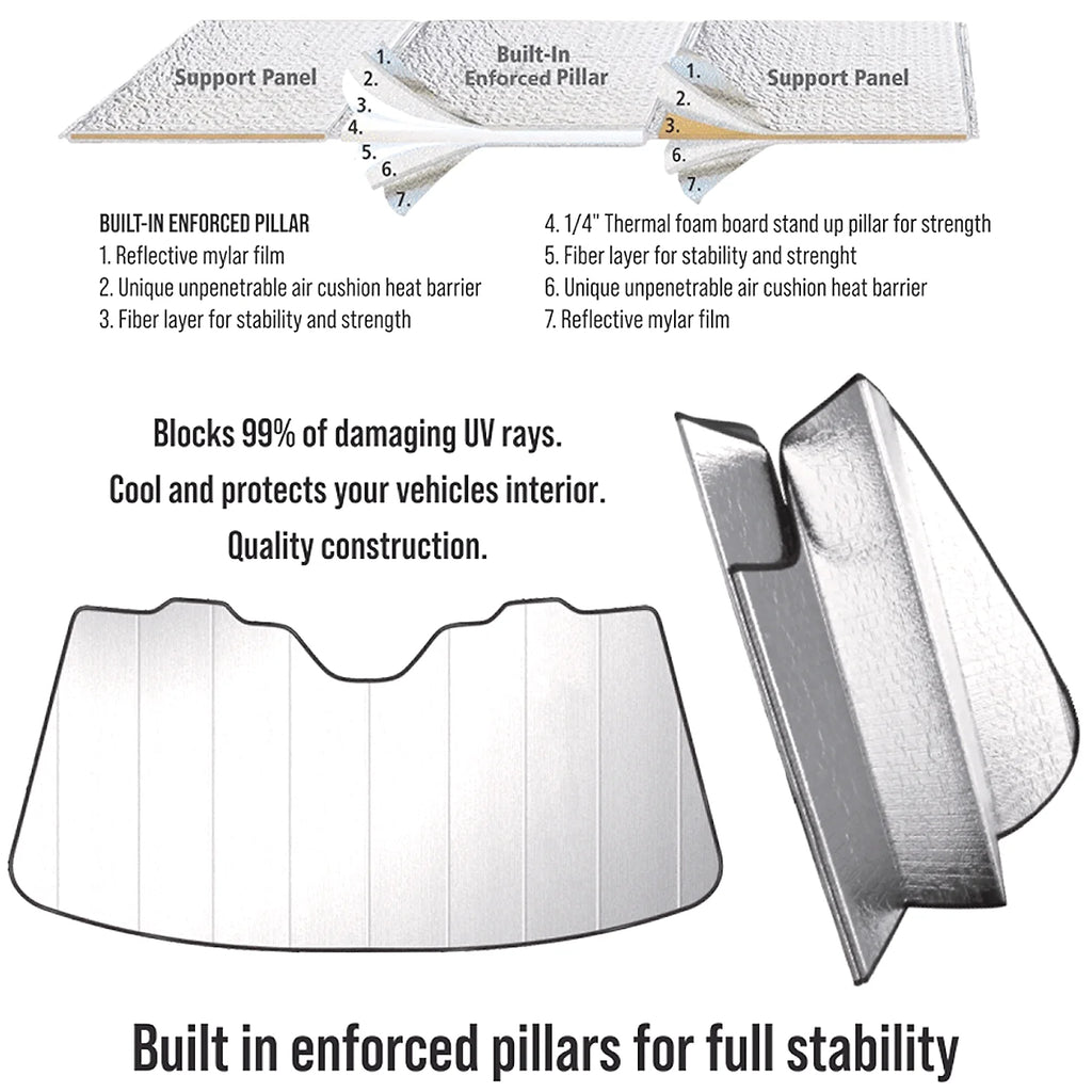 Jumbo Size 59"x 30" Windshield Sun Shade L604