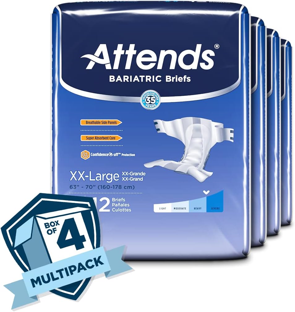 XX-Large Unisex Bariatric Briefs, 48 Count Pack of 2 V79680