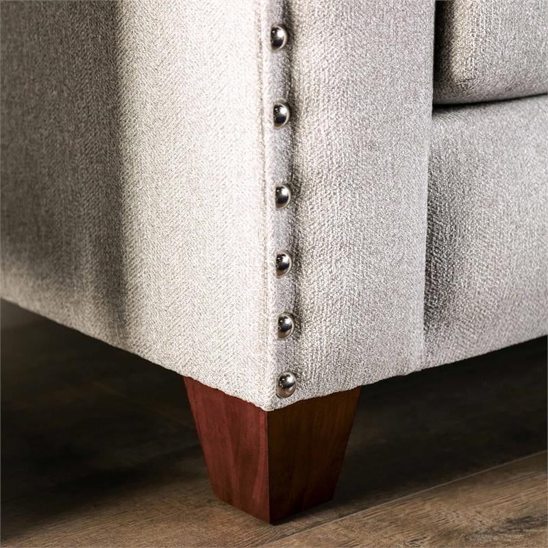 Light Gray Fabric Nailhead Sofa H810182