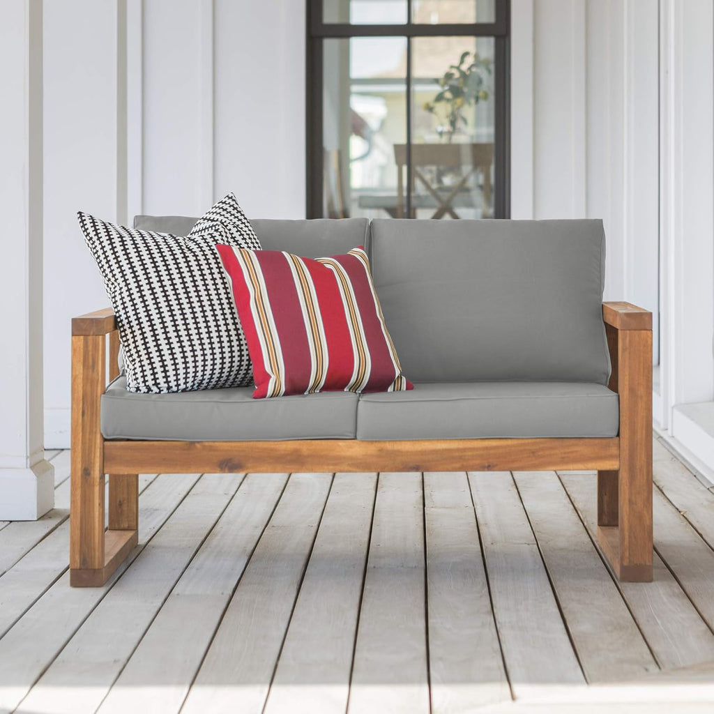 4 Piece Acacia Wood Outdoor Chat Set with Glass Top Coffee Table R358