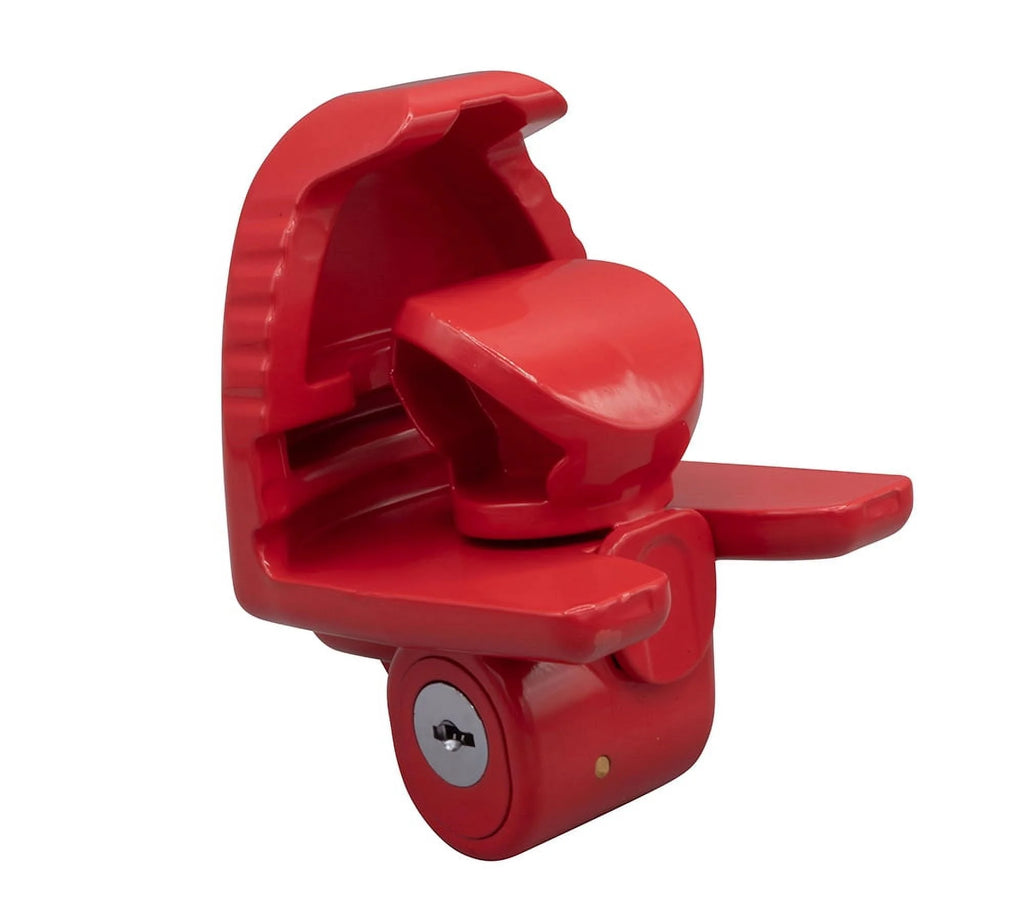 2 Pack Trailer Ball Hitch Lock with Keys, Heavy-Duty Steel Red Coupler Lock D935143