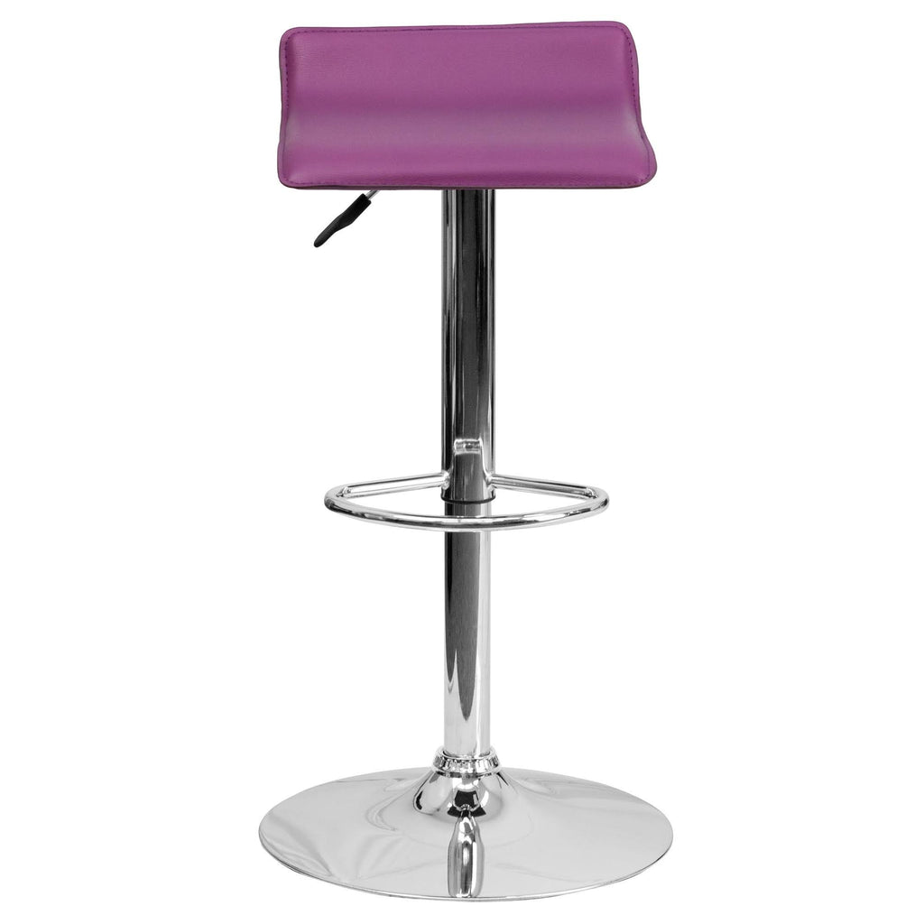 Purple Height Adjustable Barstool with Chrome Base D423