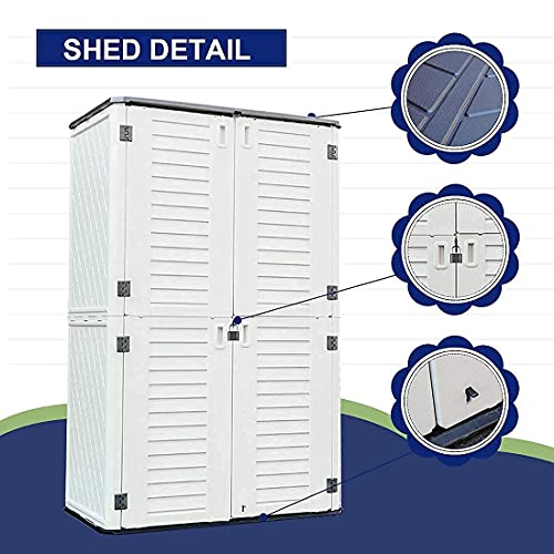 Dark Brown Resin Outdoor Storage Cabinet 52 Cu.ft Y564551