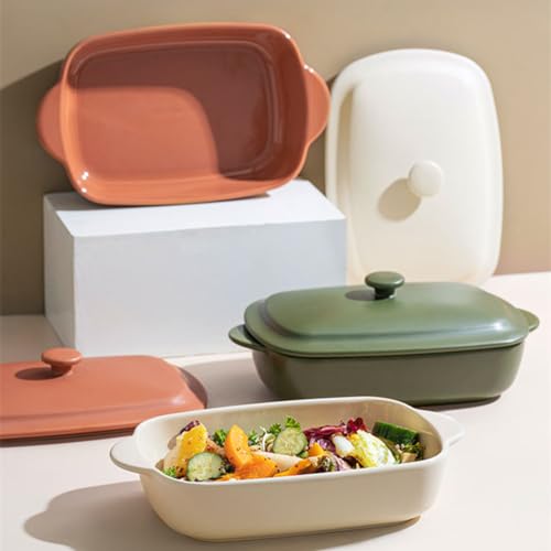 33oz Ceramic Rectangular Baking Dish with Lid K946