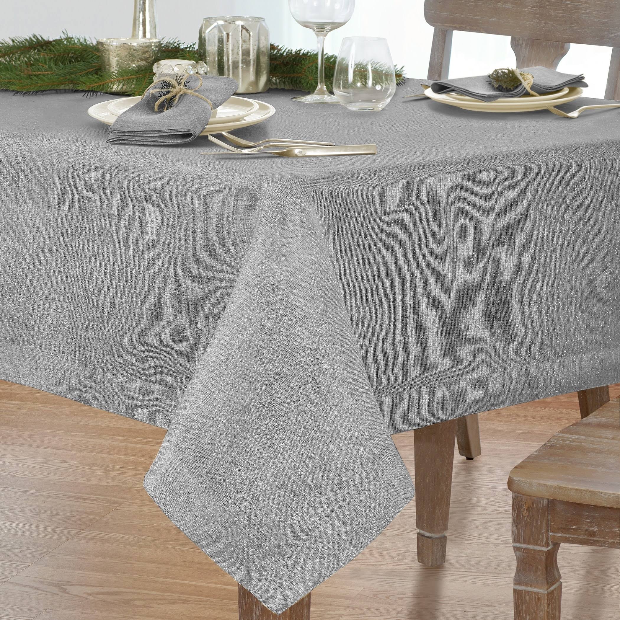 Linen Fabric Tablecloth White 70x22 x 146x22 B4008