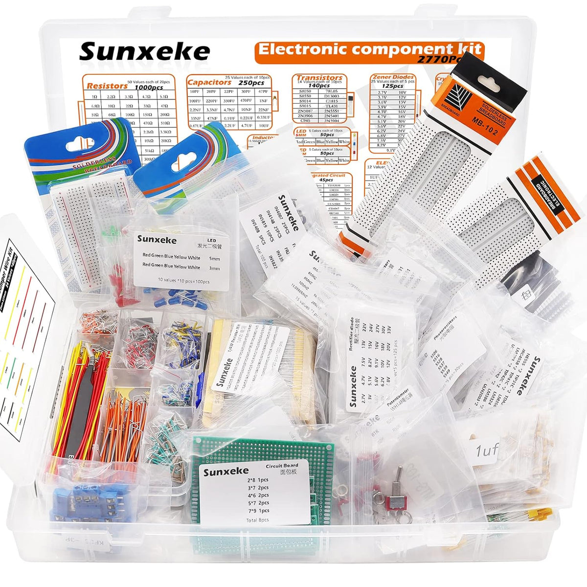 2770 pcs Electronic Component DIY Assortment Kit Y856107