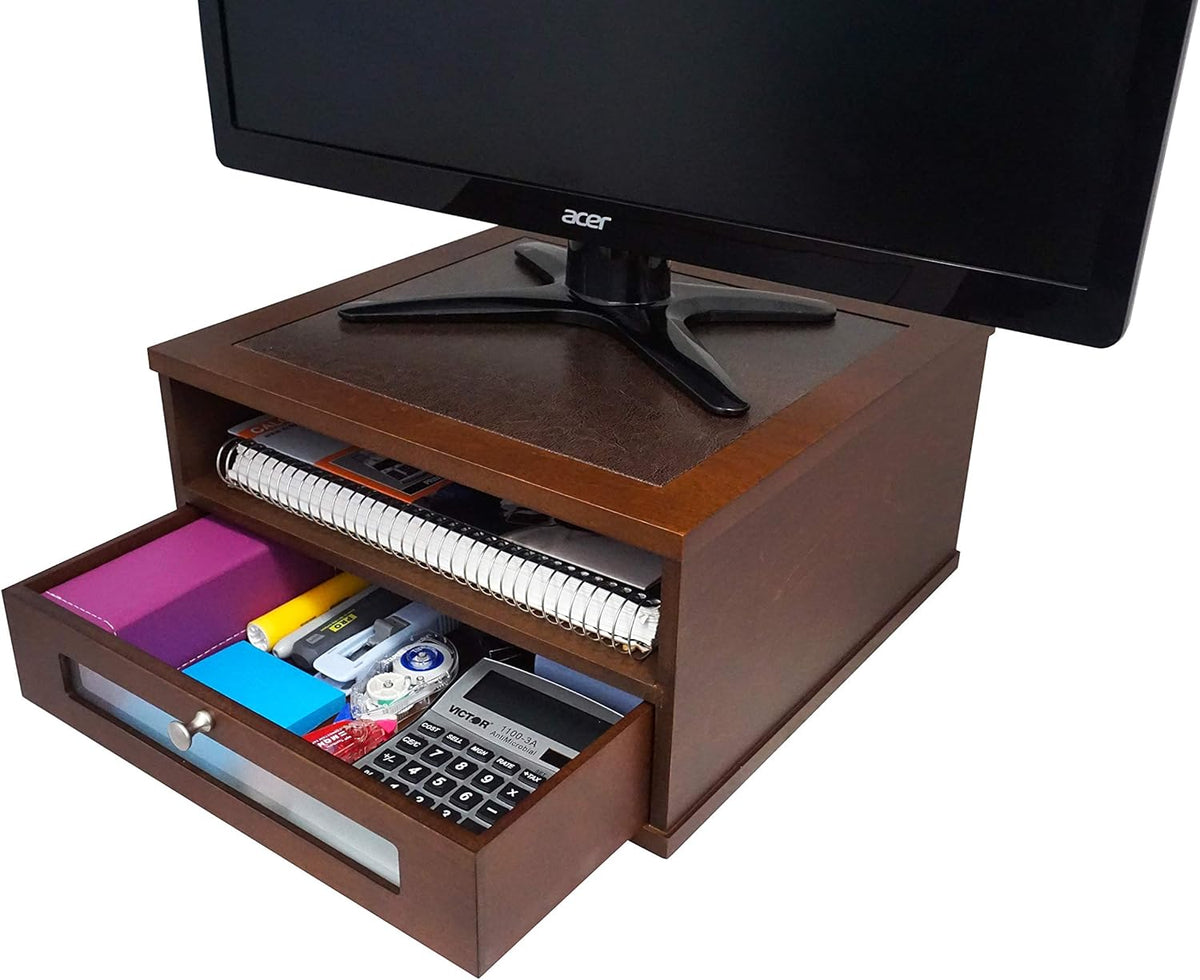 Black Wood Monitor Stand Y4013