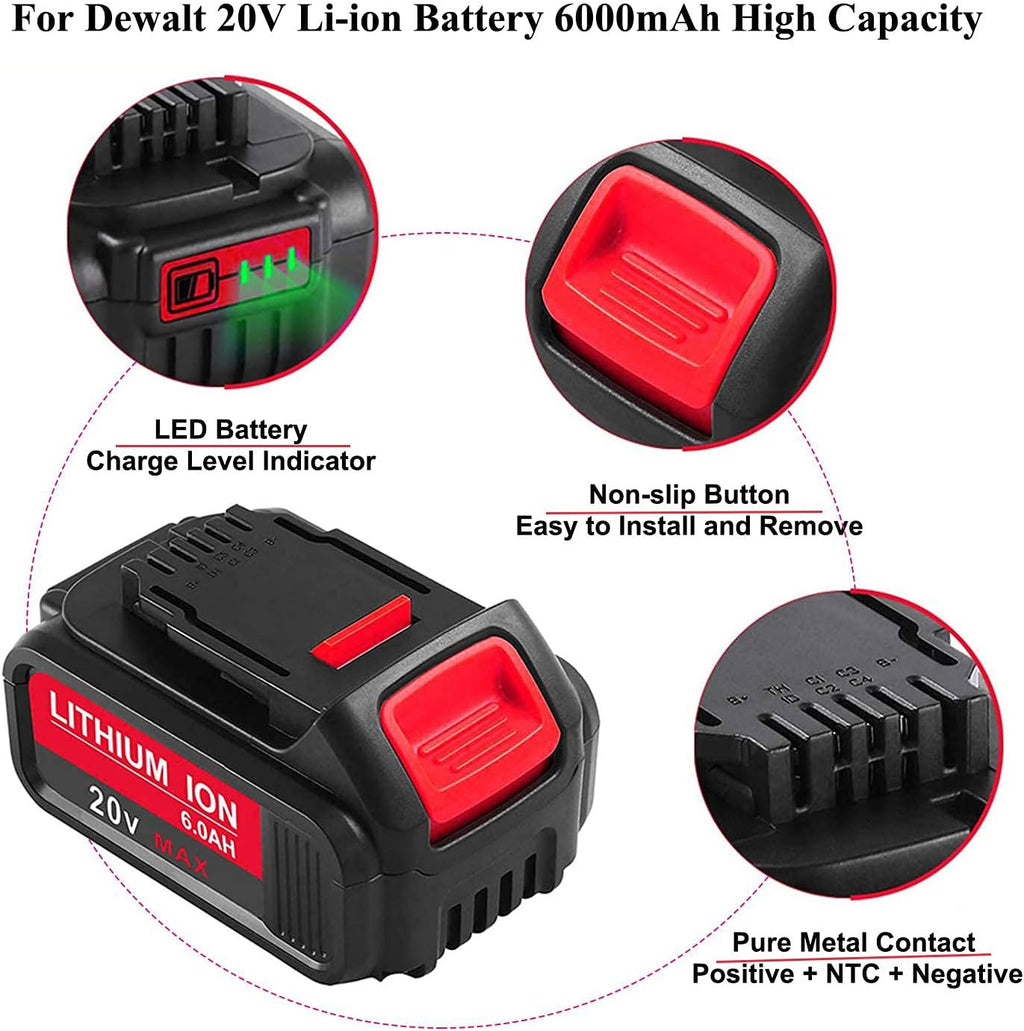 6.0Ah Replacement Battery 20V Max Lithium 2-P Pack W466757