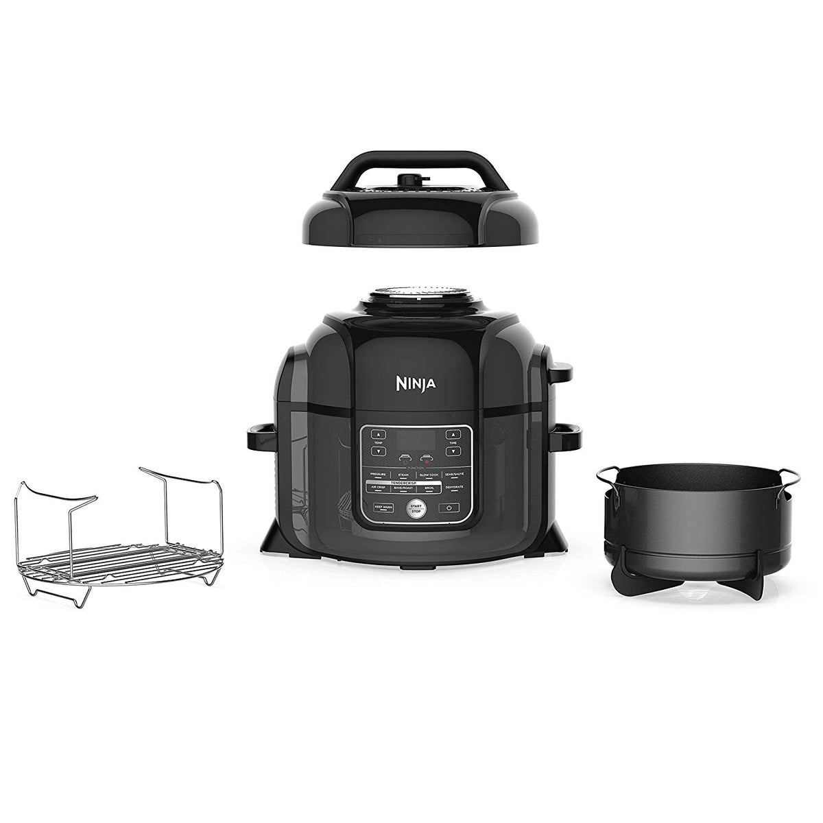 6.5 quart Black Gray Pressure Cooker & Air Fryer F906229