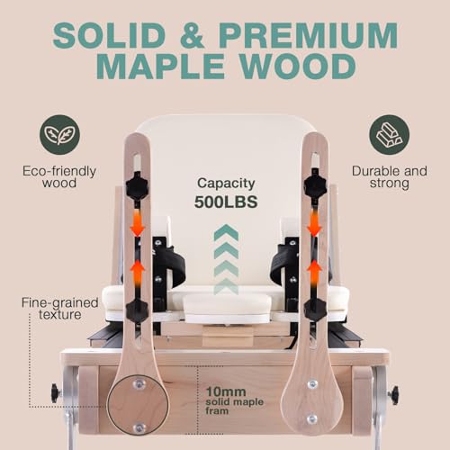 Adjustable Maple Wooden Pilates Reformer Machine with Reformer Box & Padded Jump Board R5453