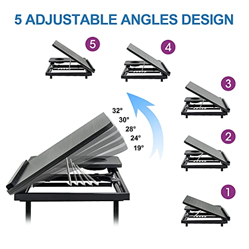 Black Angle Adjustable Laptop Desk with Cup Holder B2523
