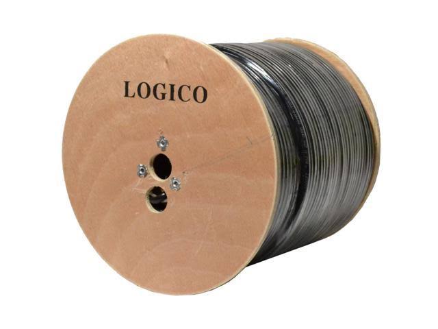 18 AWG Quad Shield Coaxial Cable 1000 ft Black RG6 K536058