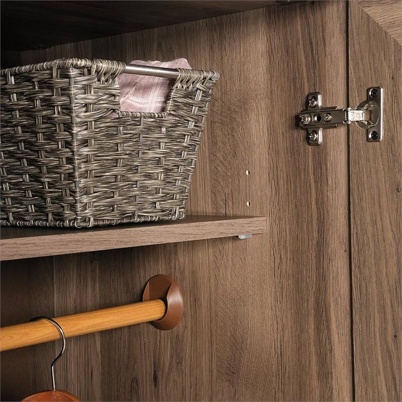 Wardrobe Armoire with 1-Drawer in Salt Oak Q12145