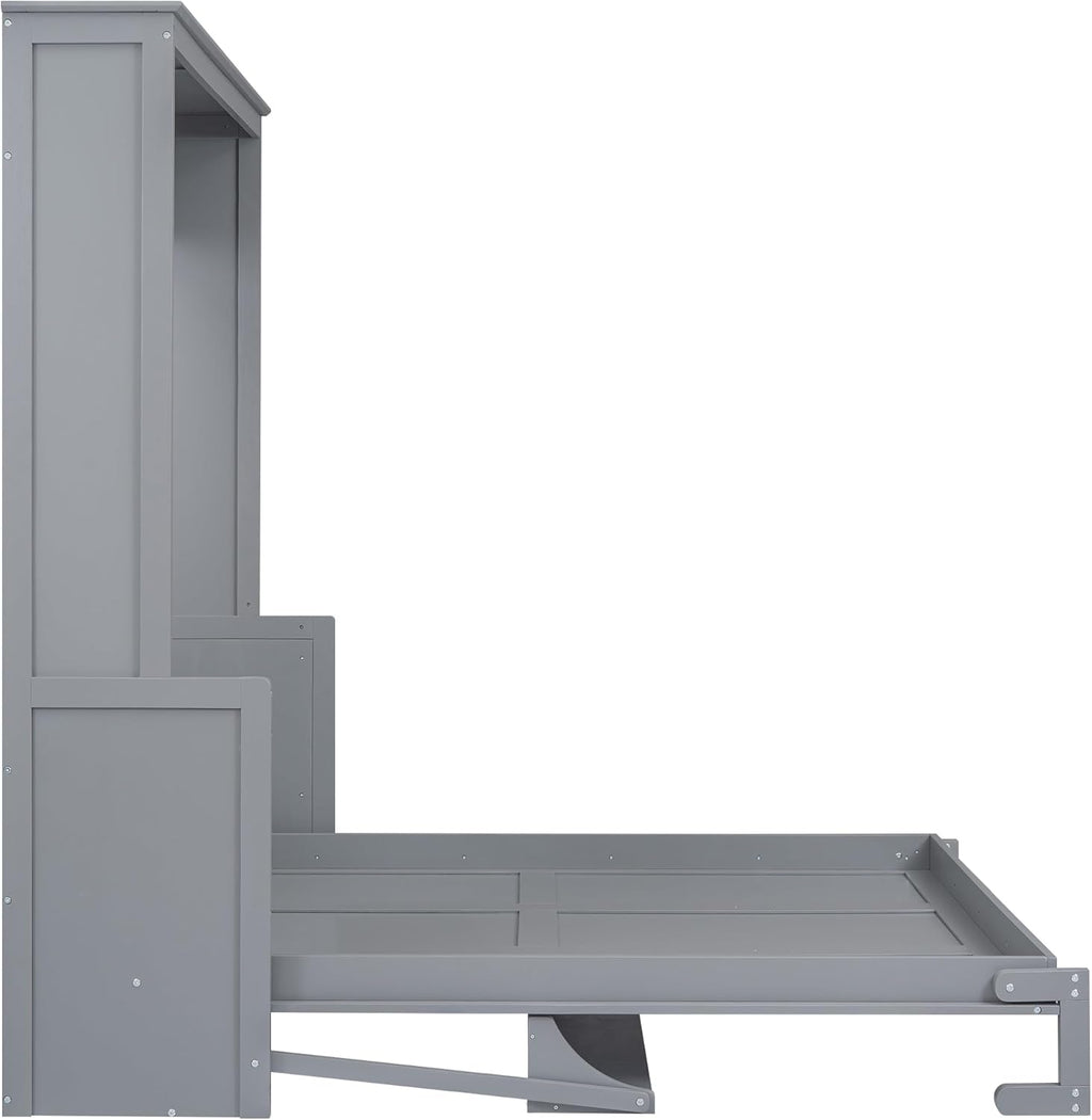 Gray Wood Queen Wall Bed I7805