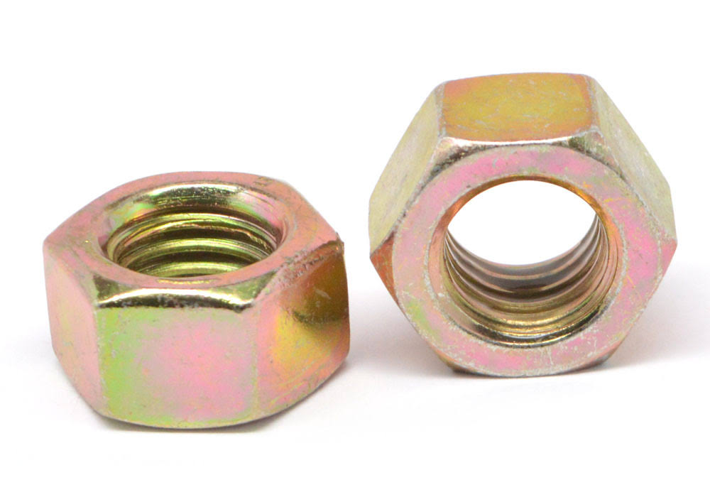 1 1/2x22-6 Coarse Thread Grade 9 Finished Hex Nut L9 - USA Alloy Steel Yellow CAD Plated / Wax Pk 16 R70498