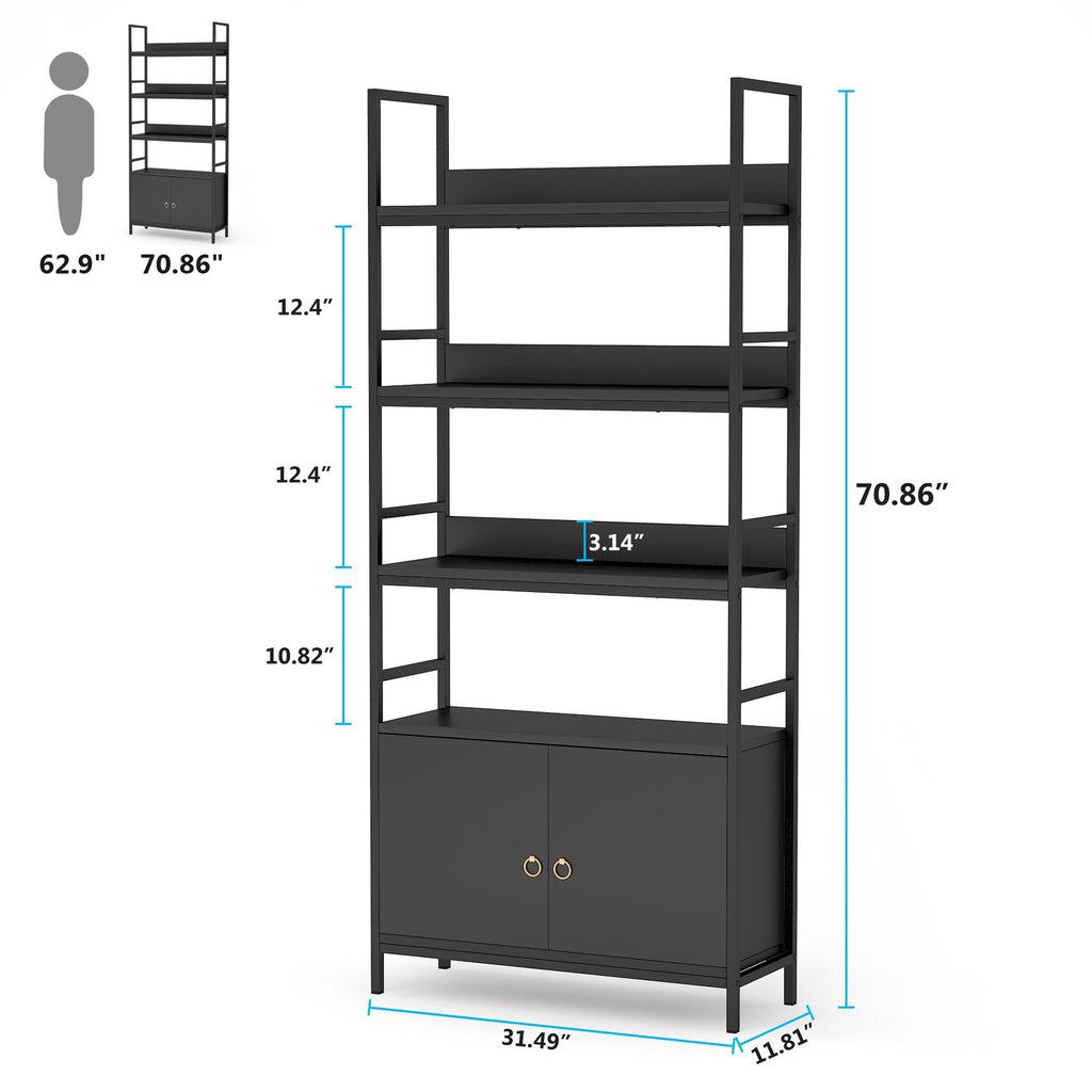 White Bookcase with Storage Cabinet O428945