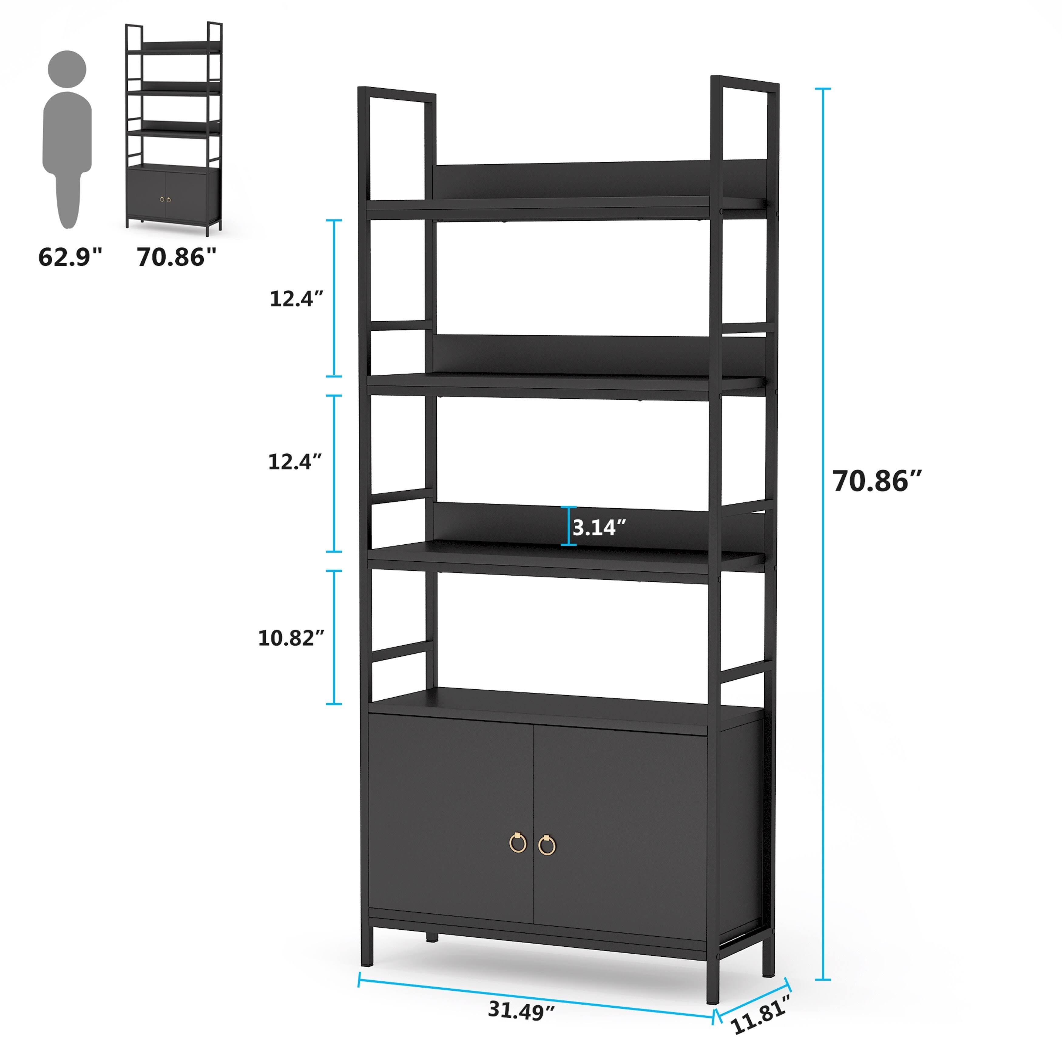 White Bookcase with Storage Cabinet O428945