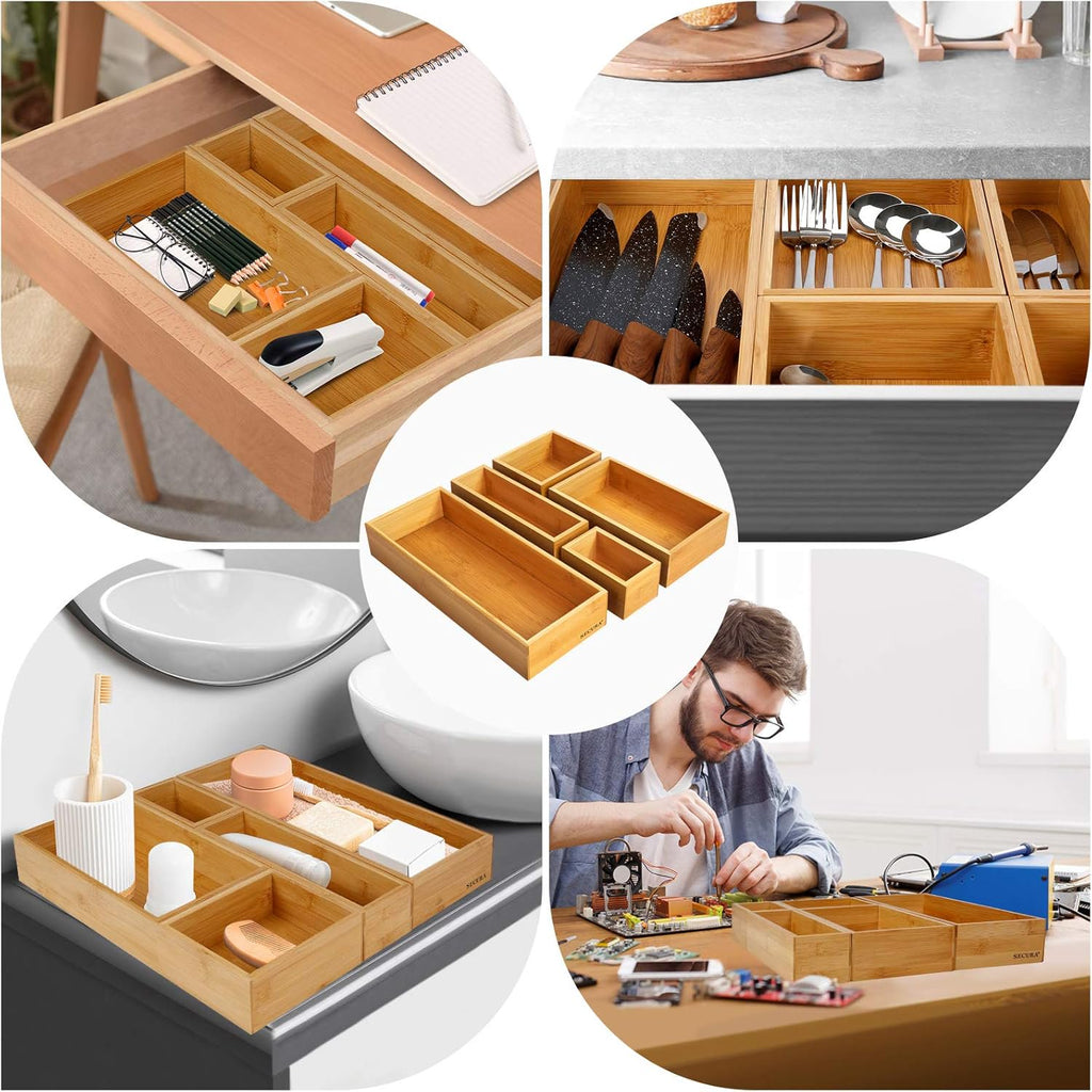 Bamboo 5 Pack Utensil Organizer Box Z4073
