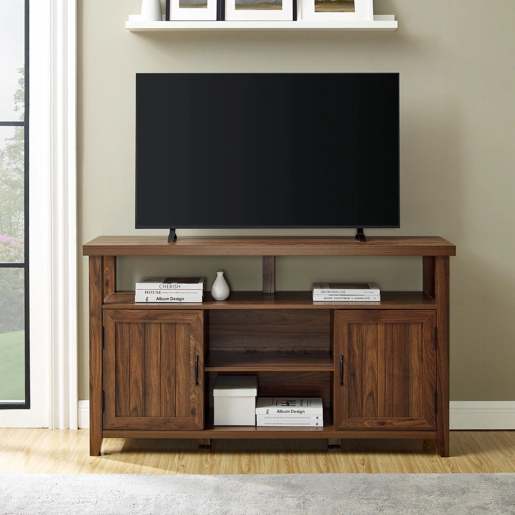 Dark Walnut Farmhouse Tall TV Stand T255647