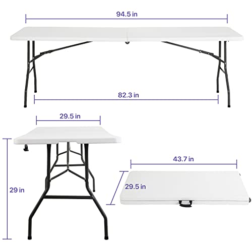 White 4 Ft Heavy Duty Plastic Folding Table M8199