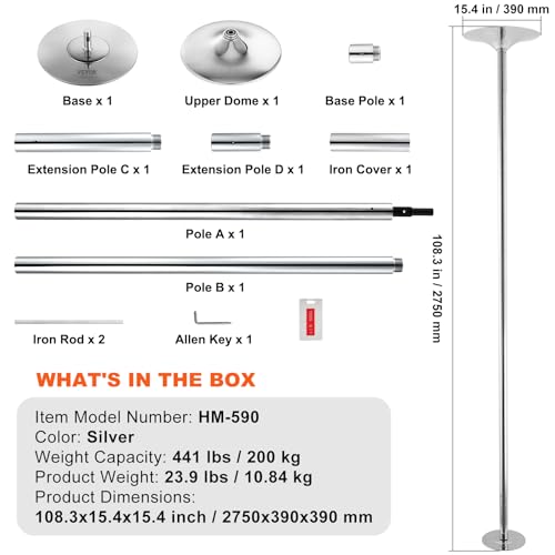 Stainless Steel Spinning Static Dancing Pole G261326