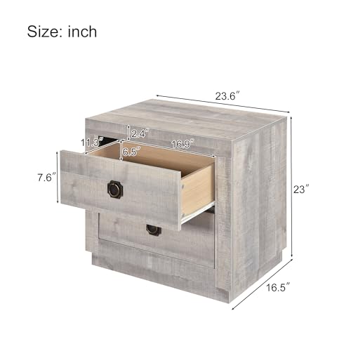 Twin Size Solid Wood Platform Bed with Trundle and Three Drawers Z488