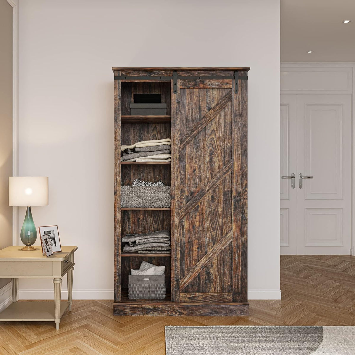 Tall Storage Cabinet with Sliding Door W75685
