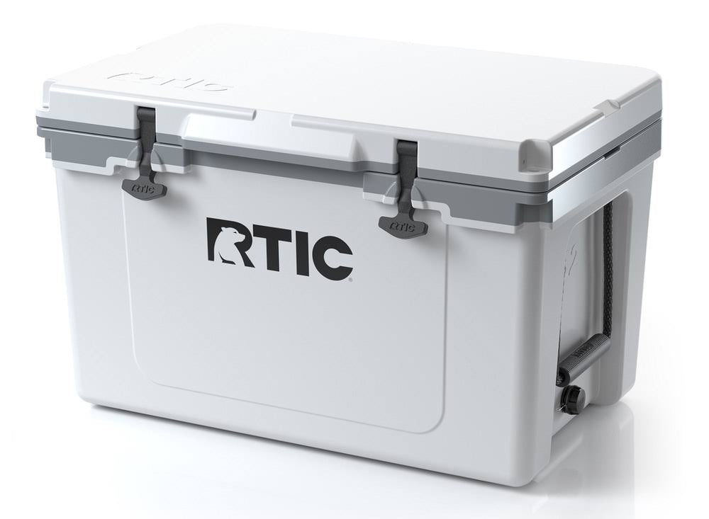 52 Quart White Grey Hard Cooler with Rope Handles and T-Latch Closure H39417