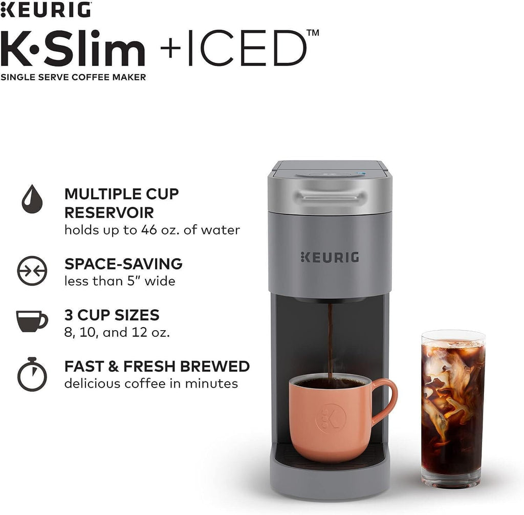 Gray Single Serve Coffee Maker with 3 Brew Sizes K84732
