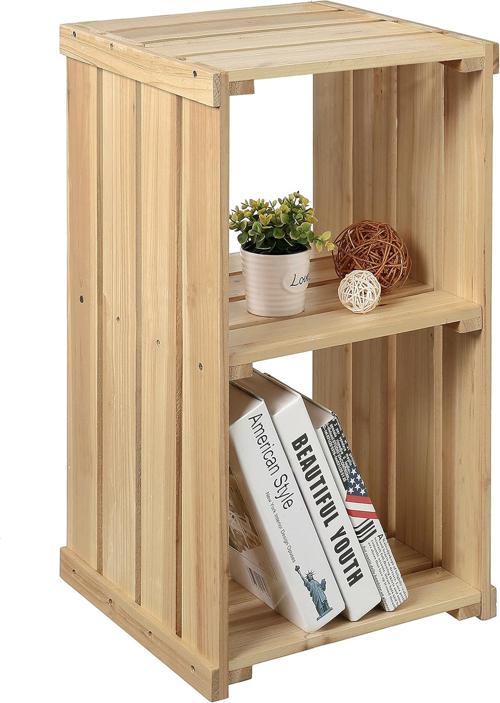 2 Tier Dark Gray Wood Storage Shelf K27874