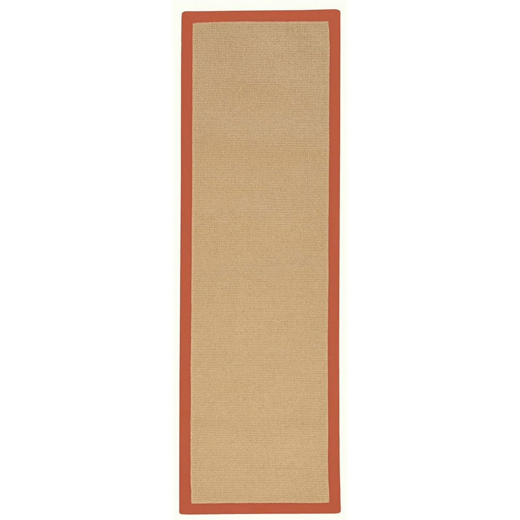 Machine Tufted Wool Sisal and Burnt Orange Rug Y343