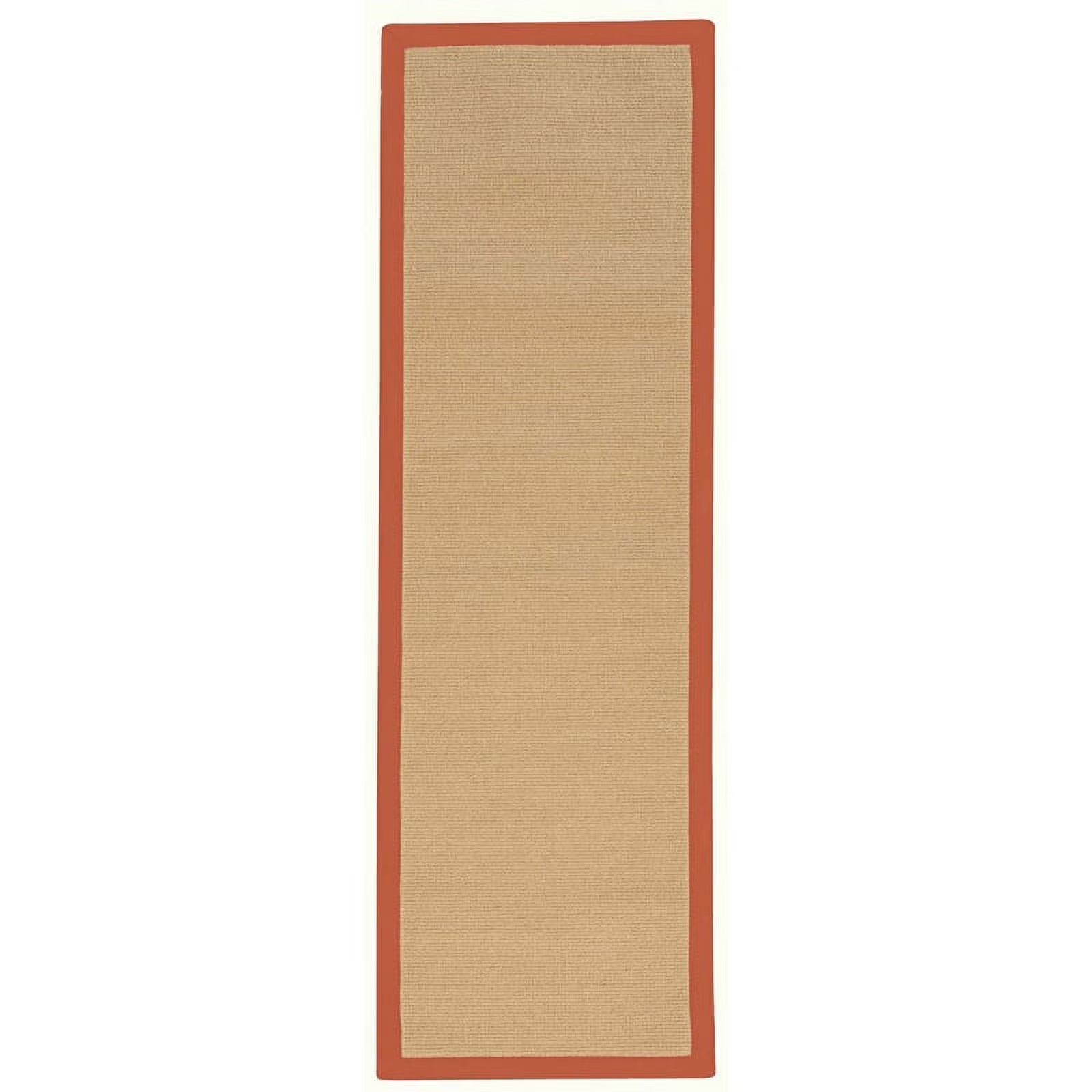 Machine Tufted Wool Sisal and Burnt Orange Rug Y343