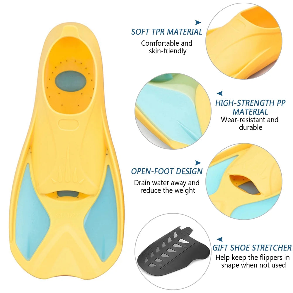 Kids Short Swim Fins for Snorkeling Training X8199