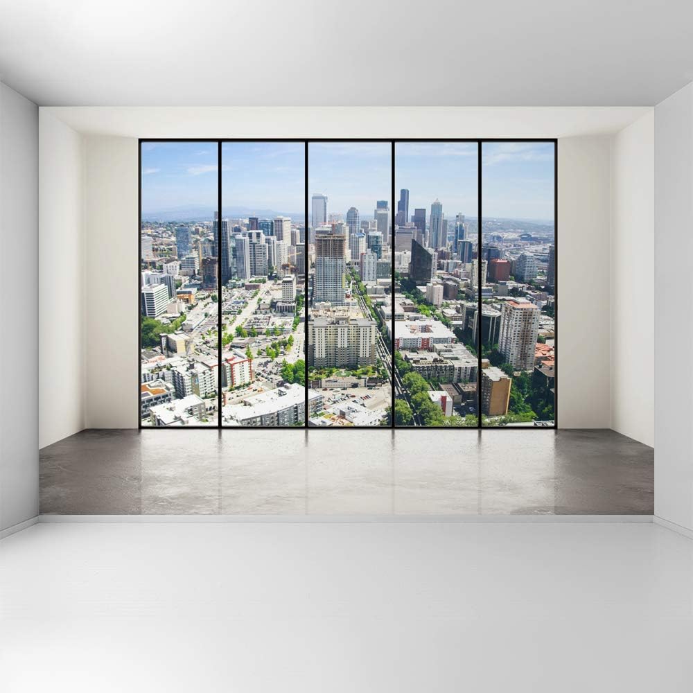 3D Cityscape Removable Wallpaper Wall Sticker 100x144 inches O943569