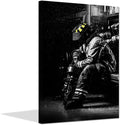 Exhausted Firefighter after Rescue Canvas Print Painting N1715