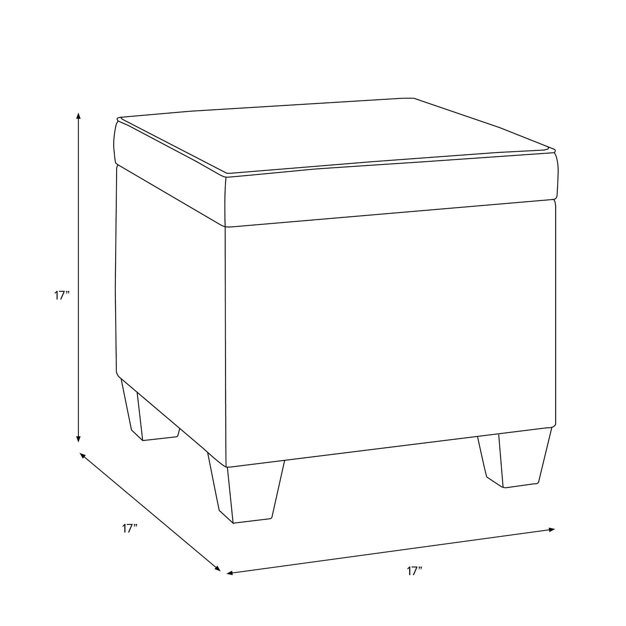 Indigo Floral Square Storage Ottoman Z842