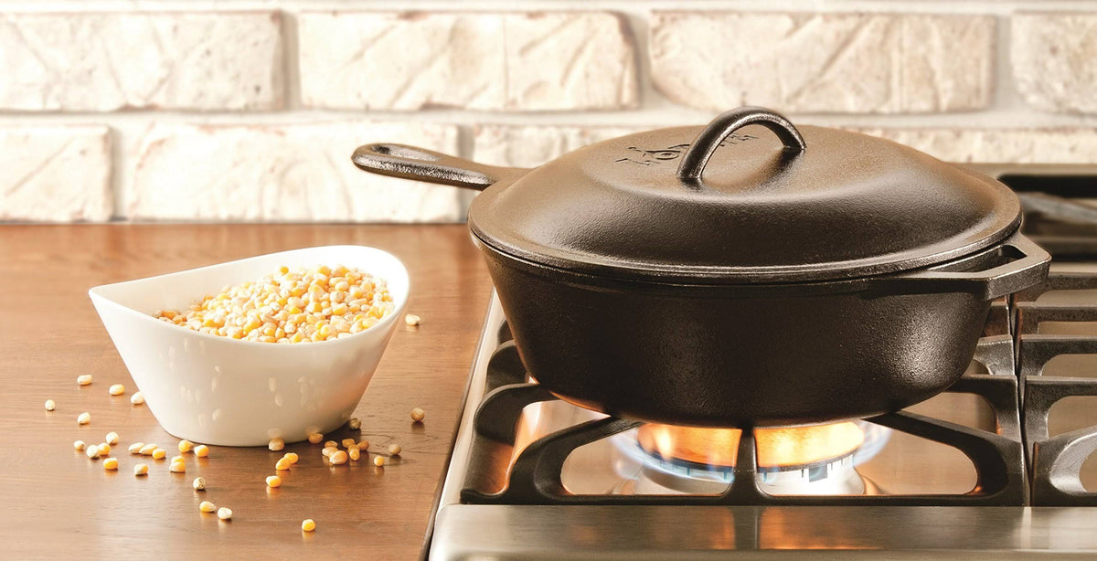 Cast Iron Covered Chicken Fryer 3-Quart Black V397