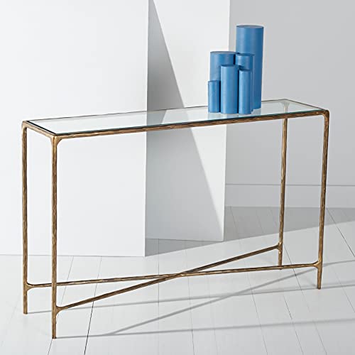 Silver Metal/Tempered Glass Top Rectangle Console Table T685158