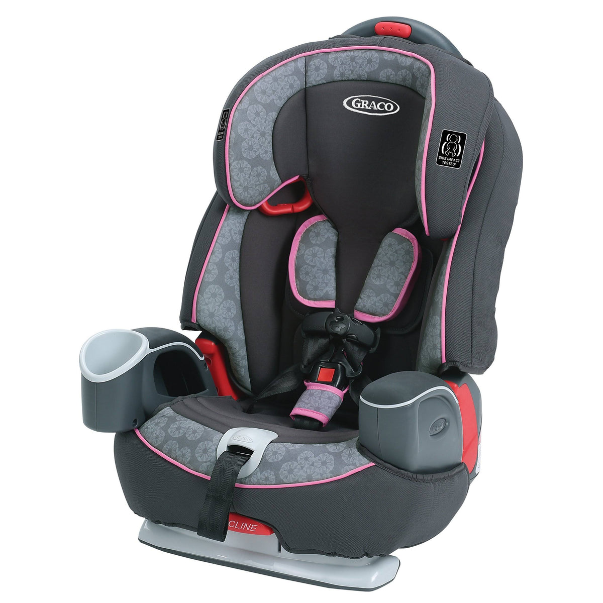 Gray/Pink 3-in-1 Harness Booster Car Seat D98913