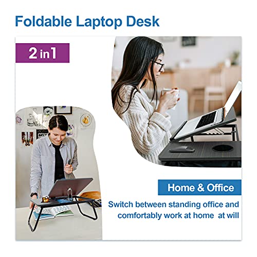 Black Angle Adjustable Laptop Desk with Cup Holder B2523