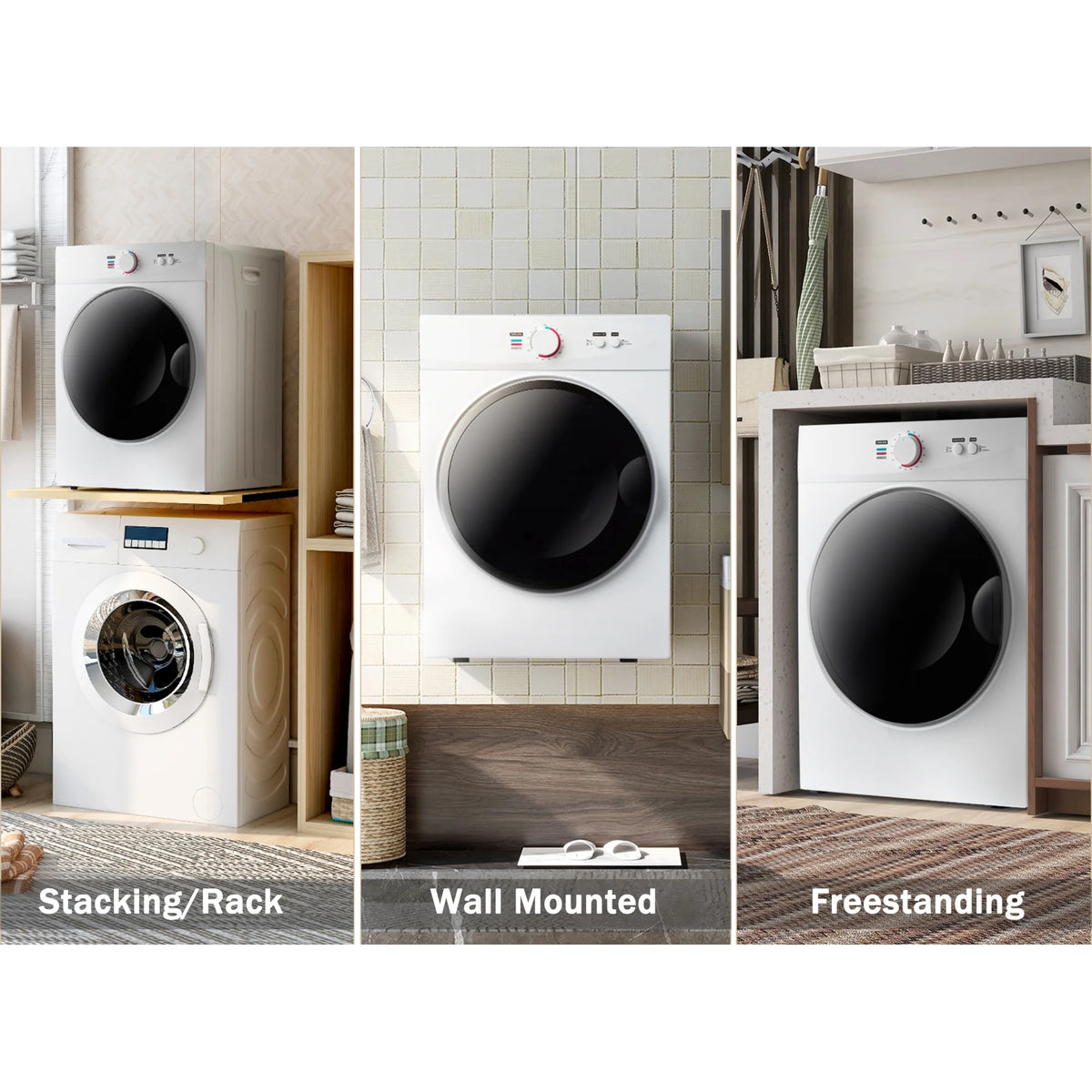 Portable Stainless Steel Clothes Dryer with Wall Mount Kit J8687